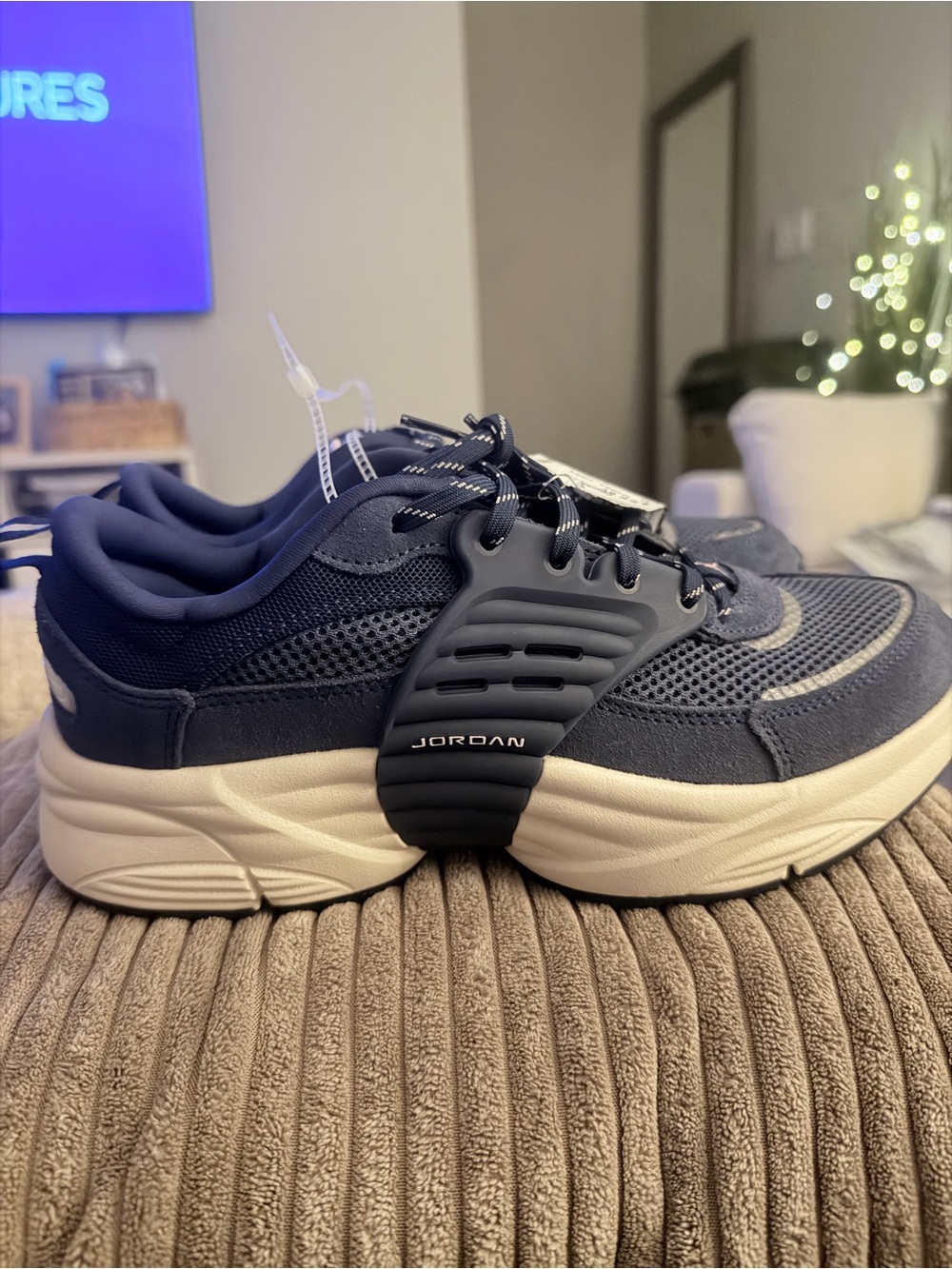 JORDAN’s Women’s or Youth size 6y Navy and White Mesh Sneakers